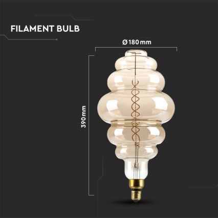 Dimmbare LED-Glühlampe FILAMENT S200 E27/8W/230V 1800K