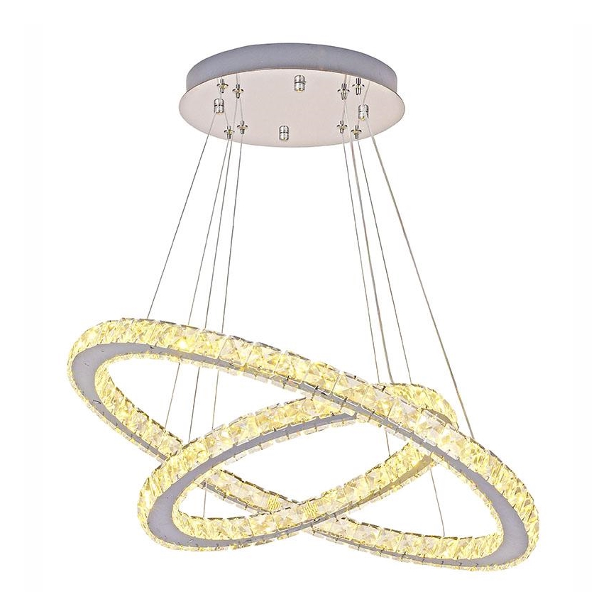 Dimmbarer LED-Kristall-Kronleuchter an Schnur LED/115W/230V 3000-6500K silbern + Fernbedienung