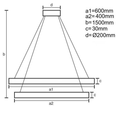 Dimmbare LED-Hängeleuchte an Schnur LED/130W/230V 3000-6500K + Fernbedienung