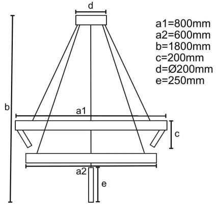 Dimmbare LED-Hängeleuchte an Schnur LED/140W/230V 3000-6500K + Fernbedienung