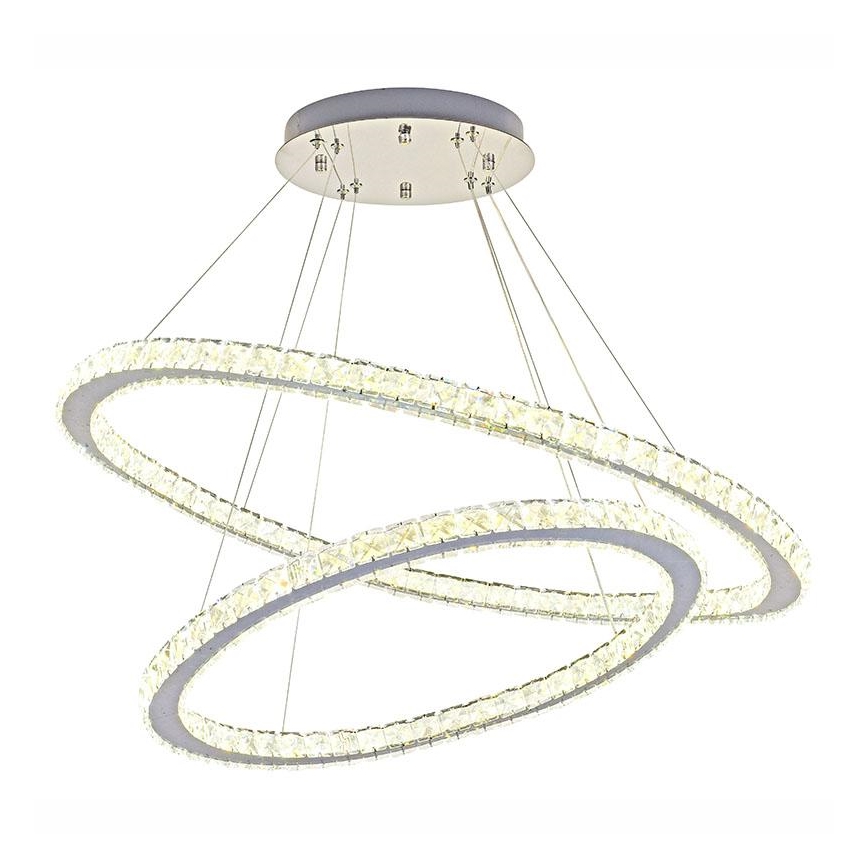 Dimmbarer LED-Kristall-Kronleuchter an Schnur LED/160W/230V 3000-6500K silbern + Fernbedienung