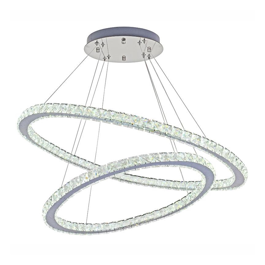 Dimmbarer LED-Kristall-Kronleuchter an Schnur LED/160W/230V 3000-6500K silbern + Fernbedienung