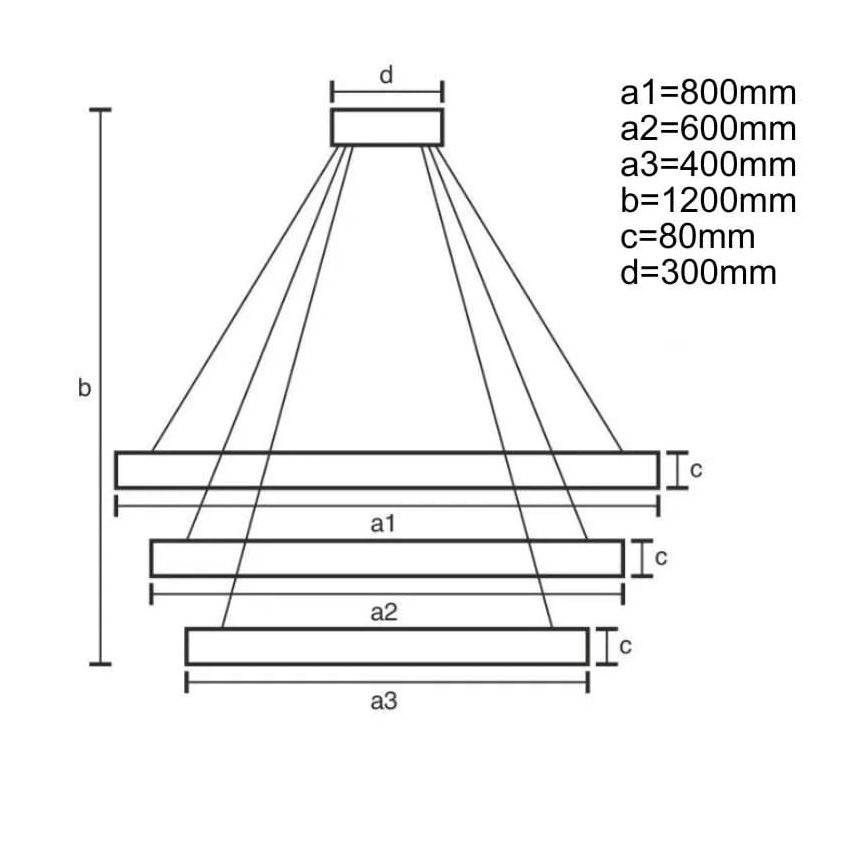 Dimmbare LED-Hängeleuchte an Schnur LED/170W/230V 3000-6500K + Fernbedienung