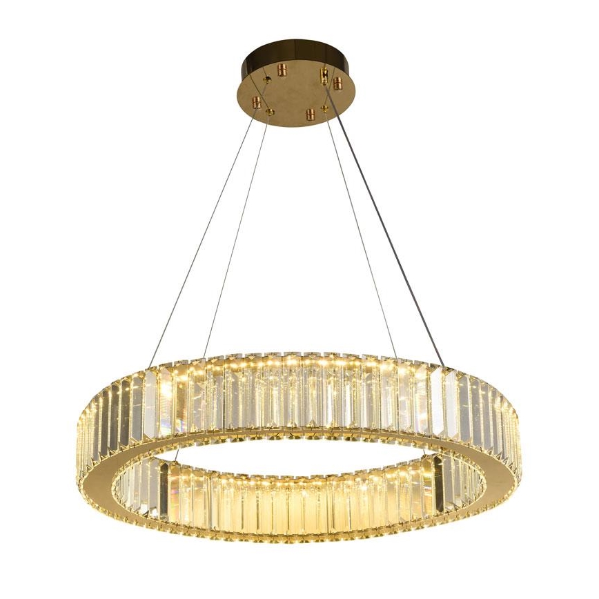Dimmbarer LED-Kristall-Kronleuchter an Schnur LED/40W/230V 3000-6500K Chrom/golden + Fernbedienung