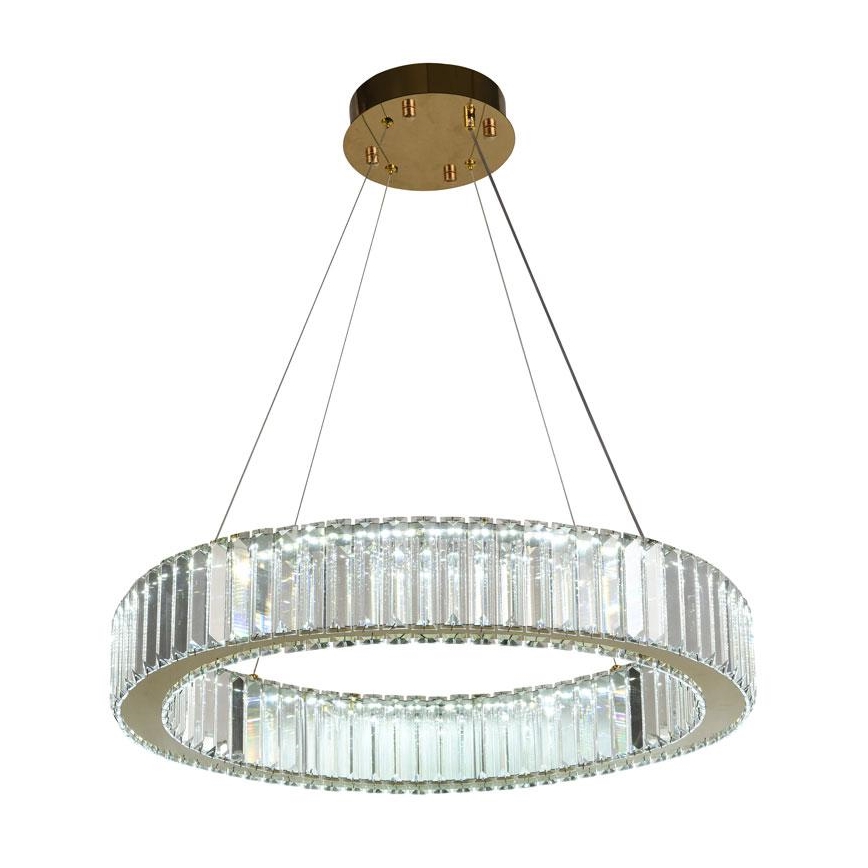 Dimmbarer LED-Kristall-Kronleuchter an Schnur LED/40W/230V 3000-6500K Chrom/golden + Fernbedienung