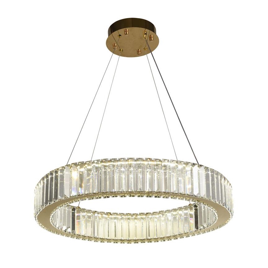 Dimmbarer LED-Kristall-Kronleuchter an Schnur LED/40W/230V 3000-6500K Chrom/golden + Fernbedienung