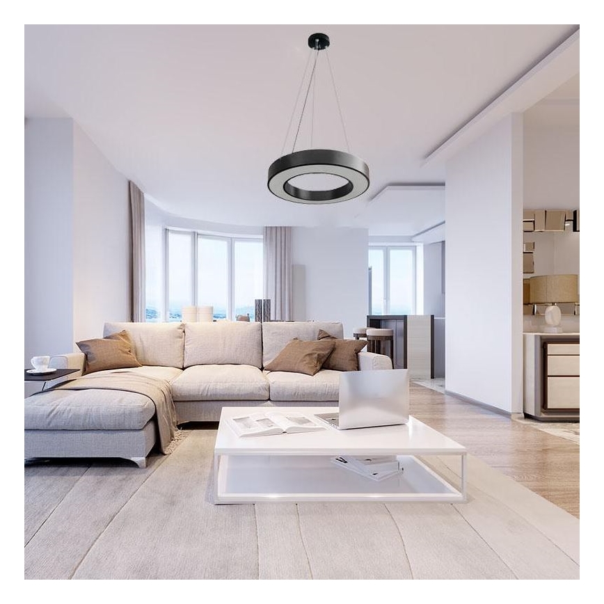 Dimmbare LED-Hängeleuchte an Schnur LED/45W/230V 3000-6500K schwarz + Fernbedienung