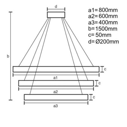 Dimmbare LED-Hängeleuchte LED/235W/230V 3000-6500K d 80 cm + Fernbedienung
