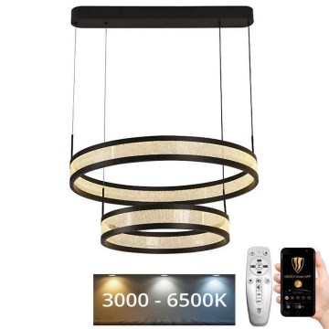 Dimmbare LED-Hängeleuchte LED/70W/230V 3000-6500K d 60 cm schwarz + Fernbedienung