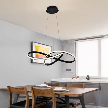 Dimmbare LED-Hängeleuchte LED/70W/230V 3000-6500K d 60 cm schwarz + Fernbedienung