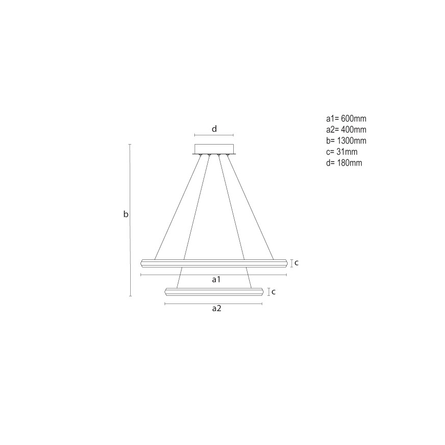 Dimmbare LED-Pendelleuchte an Drahtseil LED/90W/230V 3000-6500K Ø 60 cm + Fernbedienung