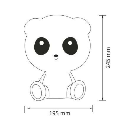 Dimmbare LED-Kinderleuchte mit Touch-Funktion PANDA LED/2,5W/3,7V 1200 mAh