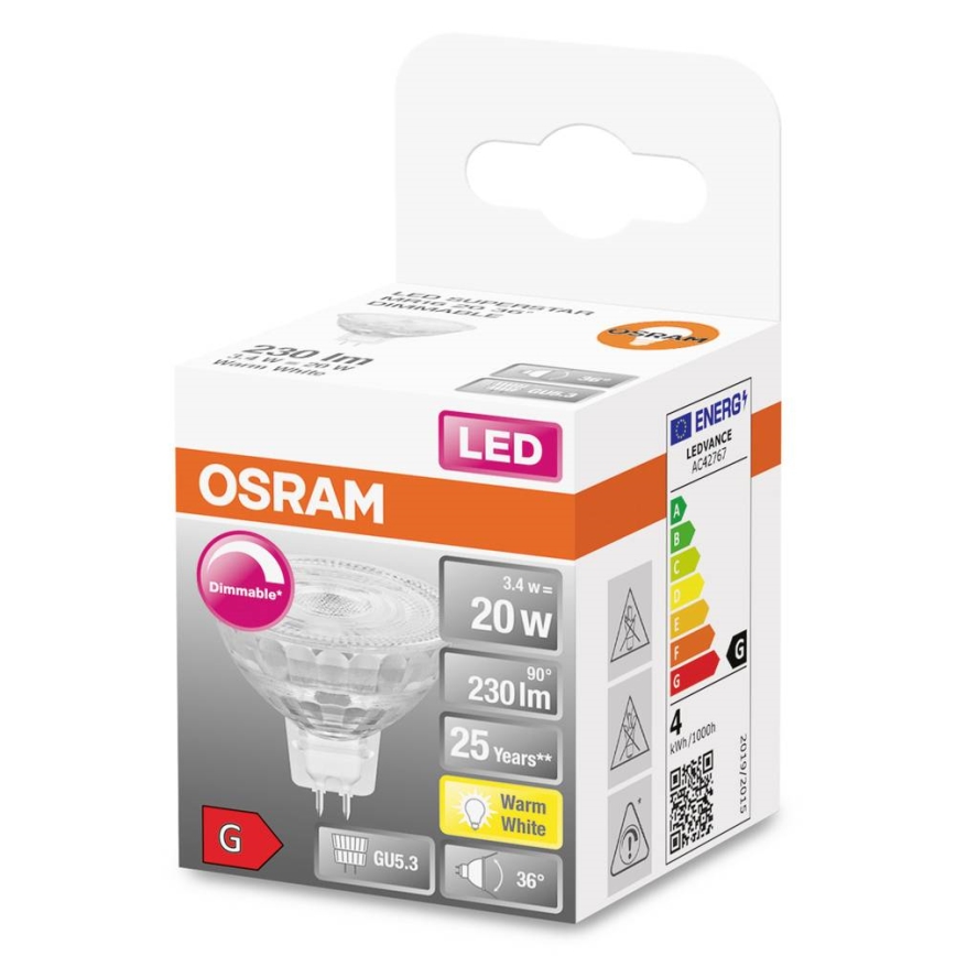 Dimmbare LED-Lampe GU5,3/3,4W/12V 2700K CRI 90 - Osram
