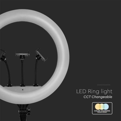 Dimmbare LED-Lampe mit Stativ und Halterung zum Vloggen LED/55W/230V CRI 90 + Fernbedienung