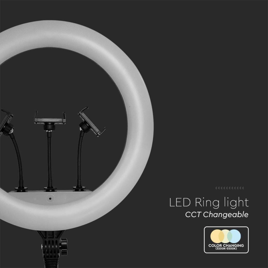 Dimmbare LED-Lampe mit Stativ und Halterung zum Vloggen LED/55W/230V CRI 90 + Fernbedienung