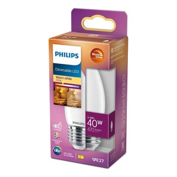 Dimmbare LED-Lampe Philips Warm Glow B35 E27/3,4W/230V 2200-2700K CRI 90