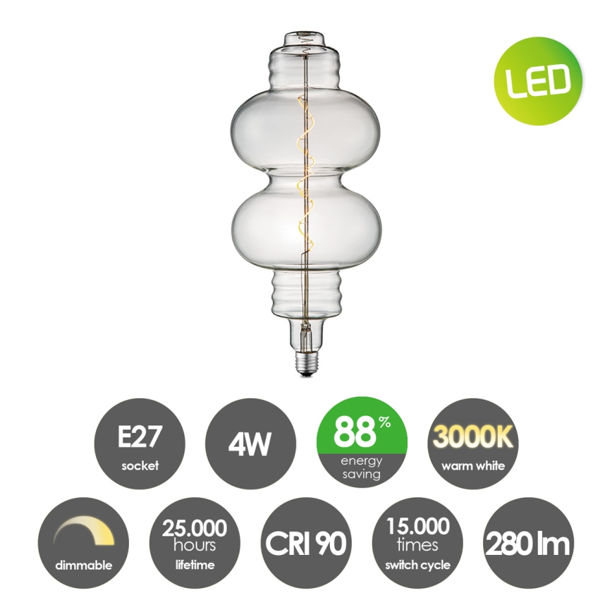 Dimmbare LED-Lampe VINTAGE EDISON E27/4W/230V 2200K CRI 90