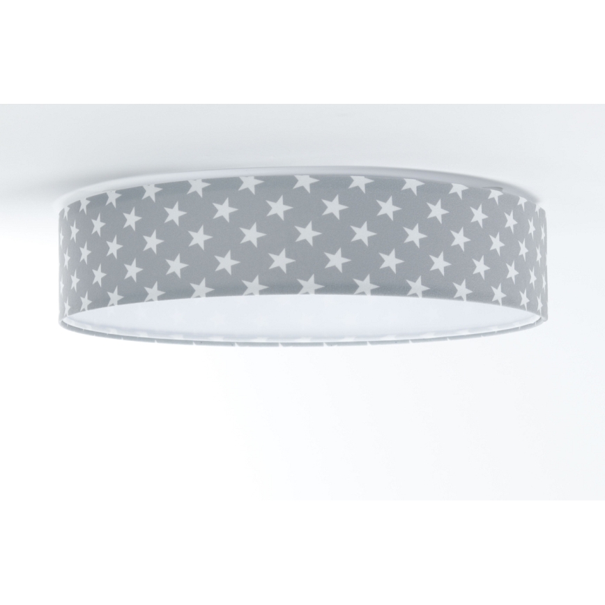 Dimmbare LED-Deckenleuchte SMART GALAXY KIDS LED/24W/230V 3000-6500K Sterne grau/weiß + Fernbedienung