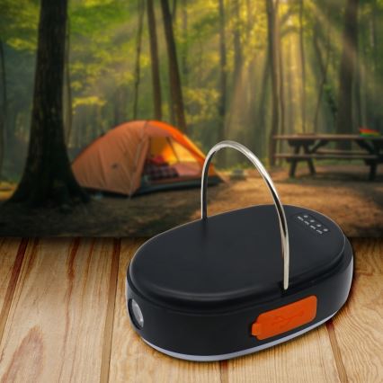 Dimmbare, aufladbare LED-Leuchte mit Powerbank-Funktion K4 LED/1W/5V 3000-6500K IPX4 4000 mAh schwarz