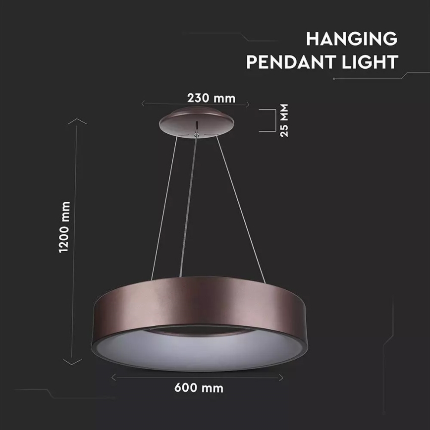 Dimmbare LED-Pendelleuchte an Kabel LED/30W/230V