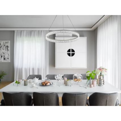 LED-dimmbare Pendelleuchte mit Seilabhängung ALIANZ LED/60W/230V 3000-6000K Ø 80 cm + Fernbedienung