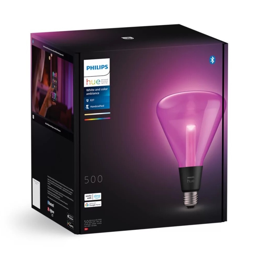 Dimmbare LED-RGBW-Glühlampe Philips Hue White And Color Ambiance E27/6,8W/230V 2000-6500K