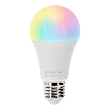 Dimmbare LED-RGBW-Lampe A60 E27/12W/230V 2700-6500K Wi-Fi - Aigostar