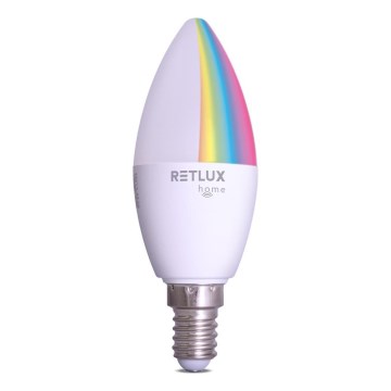 Dimmbare LED-RGBW-Lampe C37 E14/4,5W/230V 2700-6500K Wi-Fi Tuya