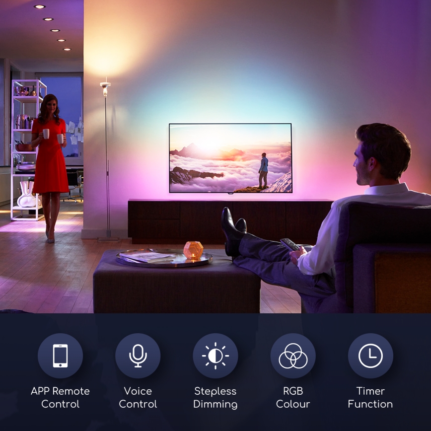 Dimmbare LED-RGBW-Lampe G45 E14/7W/230V 3000-6500K Wi-Fi - Aigostar