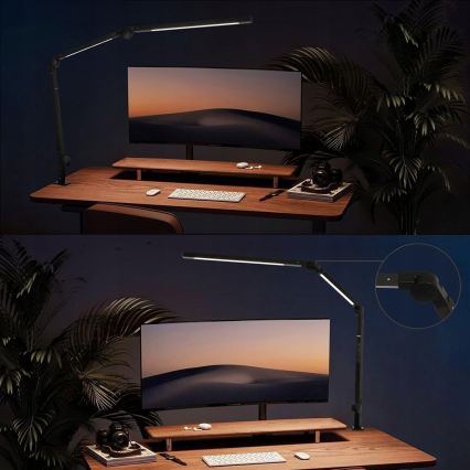 LED-dimmbare, berührungsempfindliche, flexible Tischlampe mit Klemme LED/12W/230V 3000/4000/6000K schwarz