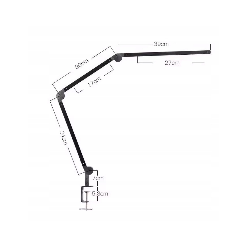 LED-dimmbare, berührungsempfindliche, flexible Tischlampe mit Klemme LED/12W/230V 3000/4000/6000K schwarz