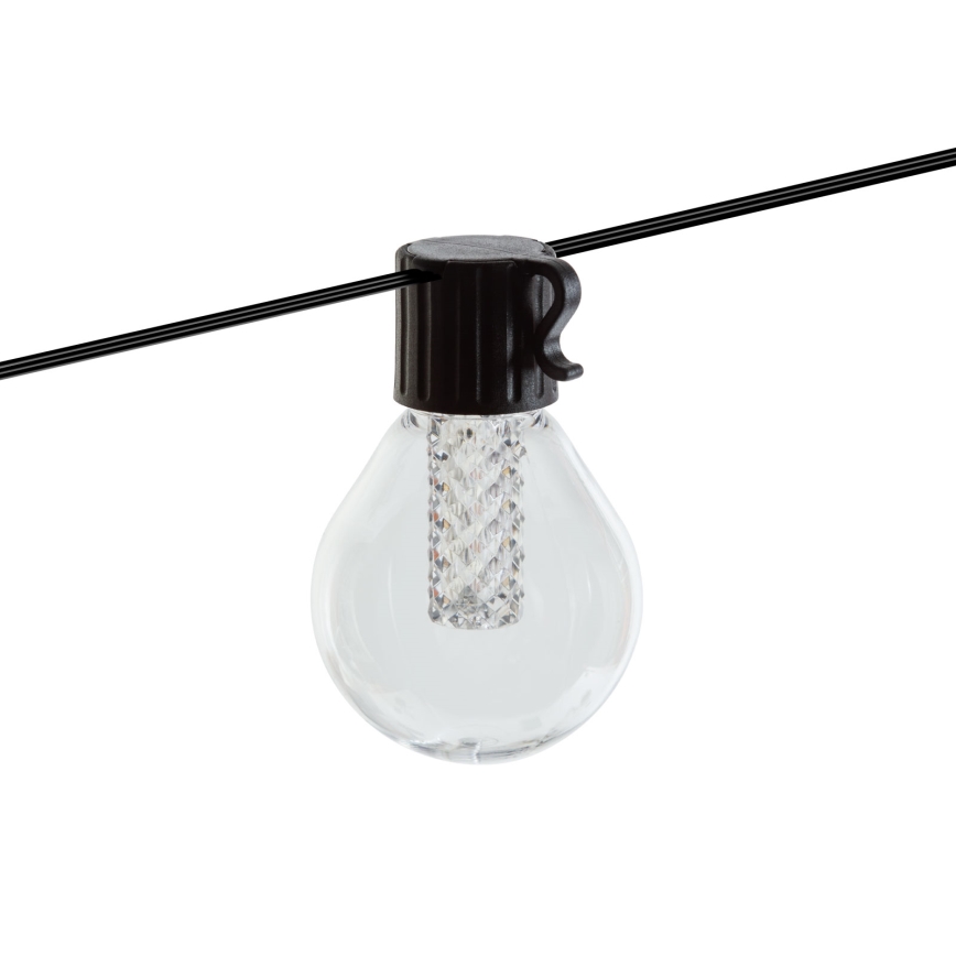 Dimmbare LED-Solar-Lichterkette 15xLED/1,5W/3,7/5V 2700-10000K 2200 mAh 9 m IP65 schwarz + Fernbedienung