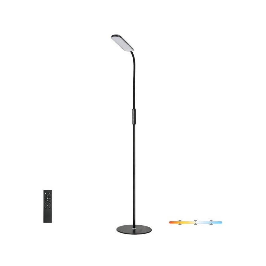 Dimmbare LED-Stehleuchte TEILO LED/10W/230V 3000/4000/6500K schwarz + Fernbedienung