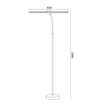 Dimmbare LED-Stehleuchte TEILO LED/14W/230V 3000/4000/6000K schwarz