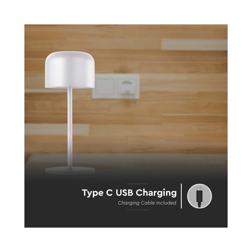 Dimmbare aufladbare LED-Tischleuchte mit Touch-Funktion LED/1,5W/5V 2700-5700K IP54 2200 mAh weiß