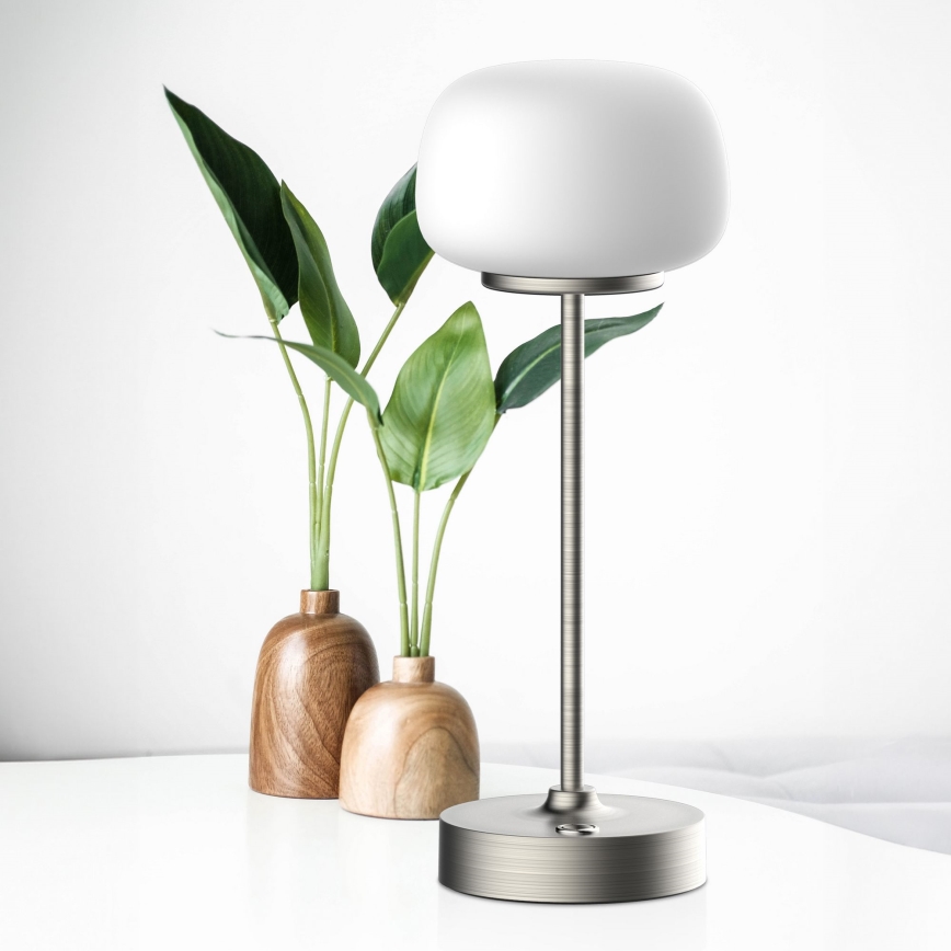 Dimmbare LED-Tischleuchte mit Touch-Funktion RIMINI LED/2W/5V USB 2000 mAh matt Chrom/weiß
