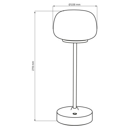 Dimmbare LED-Tischleuchte mit Touch-Funktion RIMINI LED/2W/5V USB 2000 mAh matt Chrom/weiß