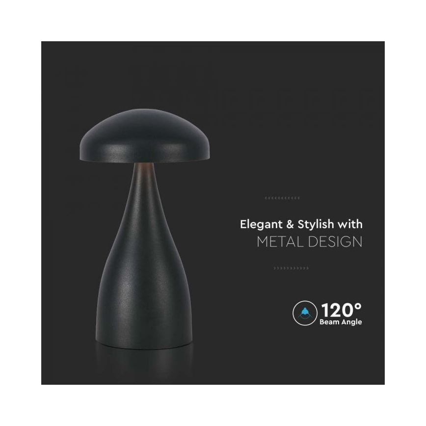 Dimmbare aufladbare LED-Touch-Tischleuchte LED/1W/5V 3000-6000K 1800 mAh schwarz