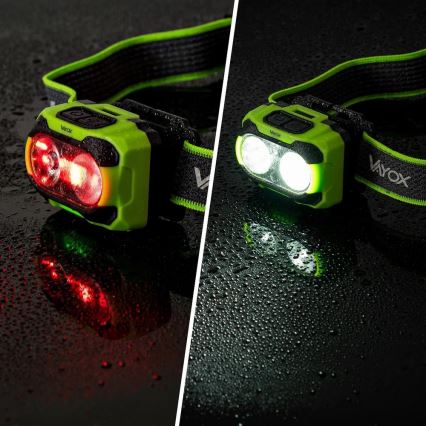LED-dimmbare, wiederaufladbare Stirnlampe mit Sensor und rotem Licht LED/10W/5V/3xAAA IP44 600 lm 1200 mAh