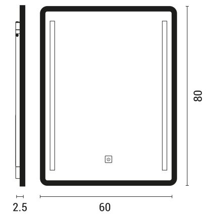 Dimmbarer LED-Badezimmerspiegel mit Heizung und Hintergrundbeleuchtung LED/20W/230V 4000K IP44