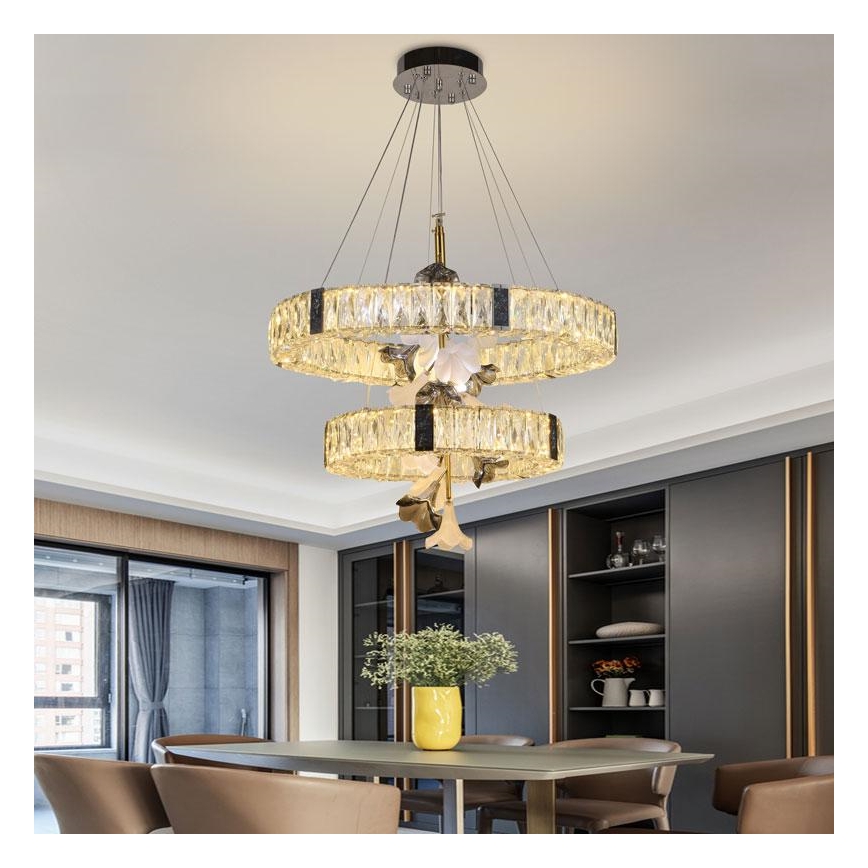 Dimmbarer LED-Kristall-Kronleuchter an Schnur LED/70W/230V 3000-6500K + Fernbedienung