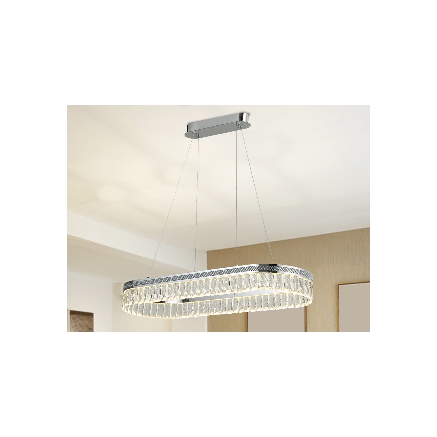 LED-dimmbarer Kristall-Kronleuchter mit Seilaufhängung THALIA LED/50W/230V 3000-6000K + Fernbedienung