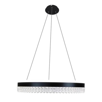 Dimmbarer LED-Kristallkronleuchter an Aufhängung LED/80W/230V 3000-6500K schwarz + Fernbedienung