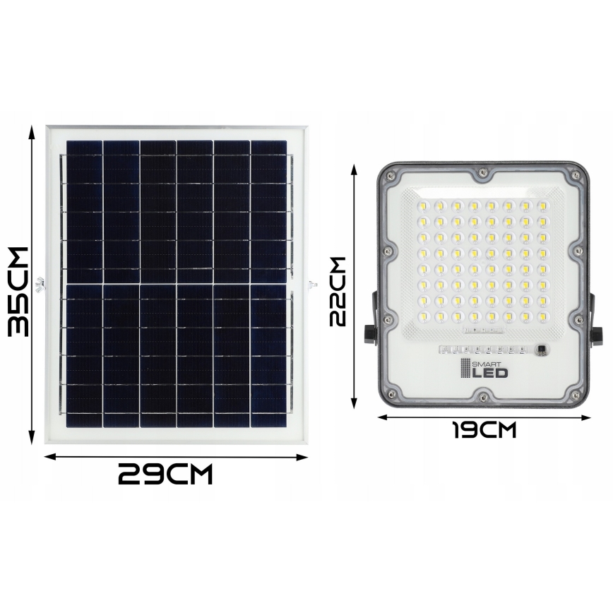 Dimmbarer LED-Solarstrahler LED/100W/3,2V 5000K 10500 mAh IP65 schwarz + Fernbedienung