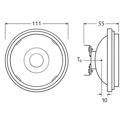 Dimmbares LED-Leuchtmittel AR111 G53/7,2W/12V 1800-2700K 24° CRI 90 - Ledvance
