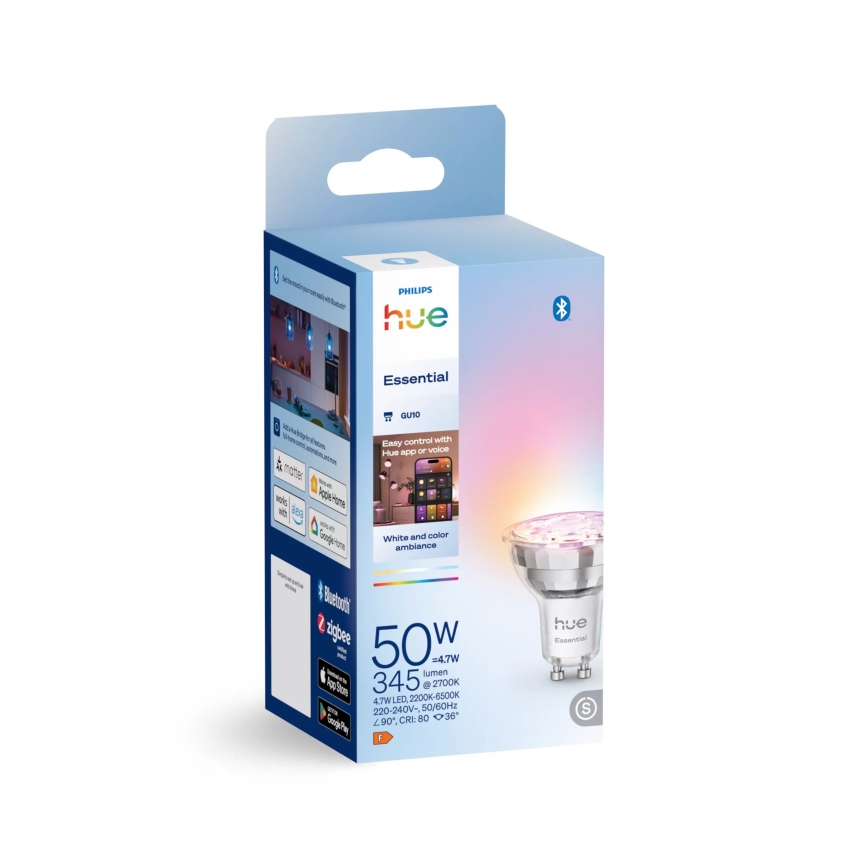 Dimmbares LED-Leuchtmittel Philips Hue White And Color Ambiance Essential GU10/4,7W/230V 2200-6500K