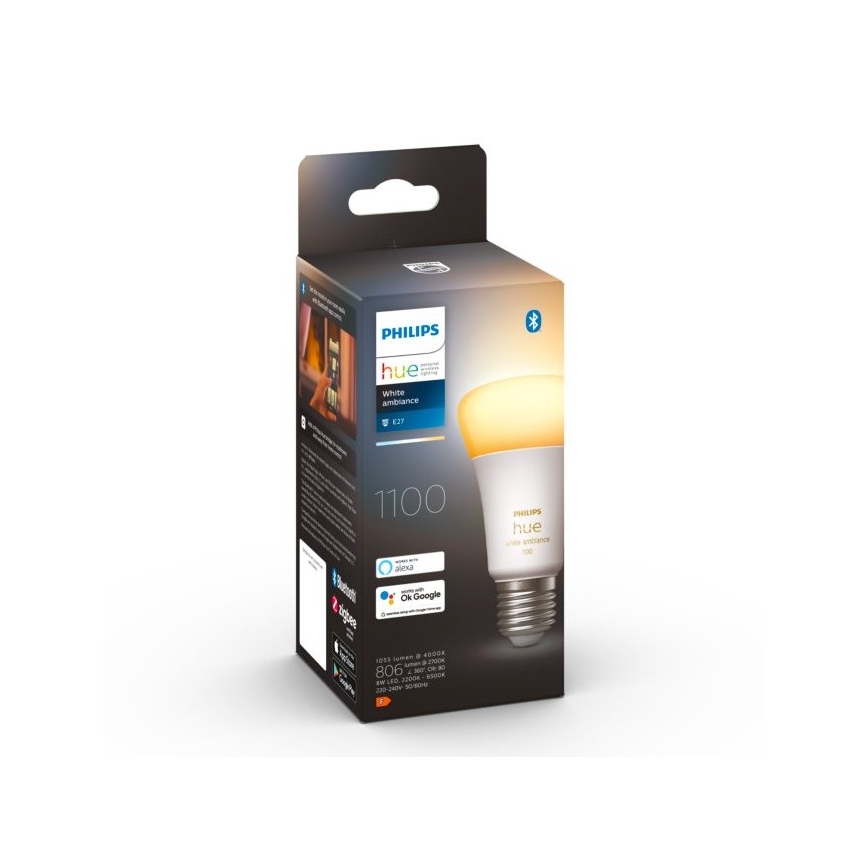 Dimmbares LED-Leuchtmittel Philips Hue WHITE AMBIANCE E27/8W/230V 2200-6500K