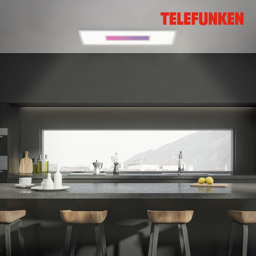 LED RGBW dimmbares Panel LED/20W/230V 3000-6500K 25x100 cm silber + Fernbedienung