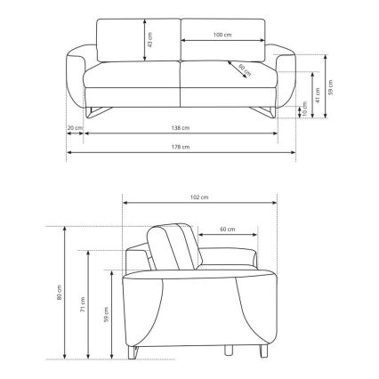 Divano a due posti AVESTA blu
