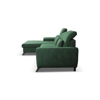 Divano angolare letto imbottito con contenitore a L ALTA sinistro verde